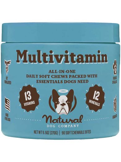 Vitaminas para perros en masticables de la marca Natural Dog Company vendido en Dogytoon