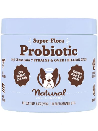 Envase de los probióticos para perro de Natural Dog Company vendidos en Dogytoon