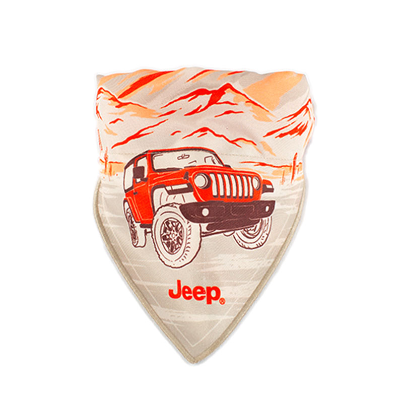 Collar para perro Jeep cerrado Collar para perro Jeep cerrado con pañoleta estampada con un diseño inspirado en el Jeep Wrangler.